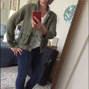 Made well linen viscose bomber jacket